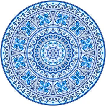 Vector abstract decorative round floral ethnic illustration 스톡 일러스트