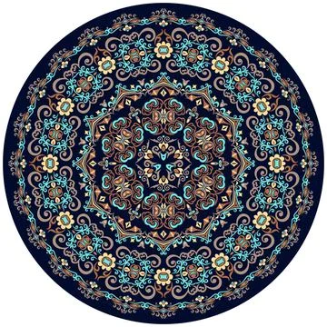 Vector abstract decorative round floral ethnic illustration 스톡 일러스트