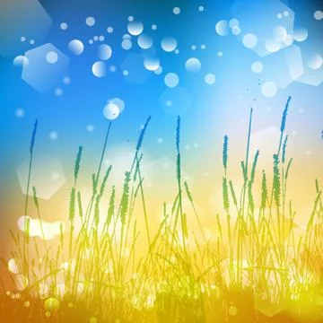 Vector abstract defocused bokeh lights nature spring summer background. Styli Stock Illustration