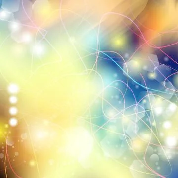 Vector abstract defocused bokeh lights background. Festive blurred background Stock Illustration