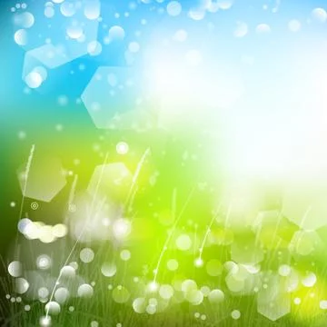 Vector abstract defocused bokeh lights nature spring summer background. Styli Stock Illustration