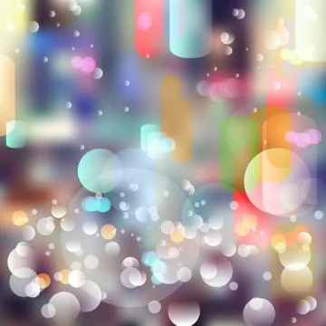 Vector abstract defocused bokeh lights background. Festive blurred background Stock Illustration