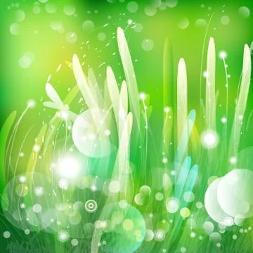 Vector abstract defocused bokeh lights nature spring summer background. Styli Stock Illustration