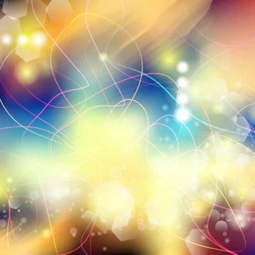 Vector abstract defocused bokeh lights background. Festive blurred background Stock Illustration