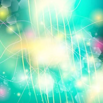 Vector abstract defocused bokeh lights background. Festive blurred background Stock Illustration