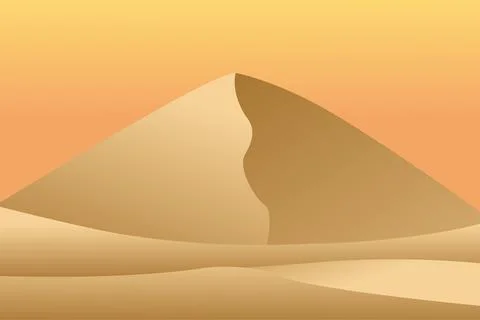 Vector, abstract desert background poster in minimalist style. East, Africa l Stock Illustration