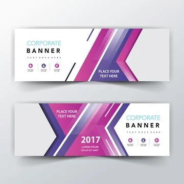 Vector abstract design banner web template. Set of Design Banner Web Template. Stock Illustration