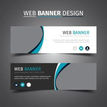 Vector abstract design banner web template. Set of Design Banner Web Template. Stock Illustration