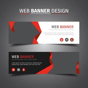 Vector abstract design banner web template. Set of Design Banner Web Template. Stock Illustration