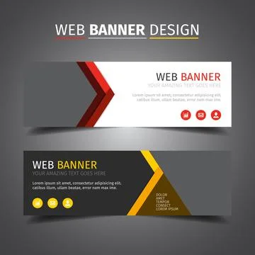 Vector abstract design banner web template. Set of Design Banner Web Template. Stock Illustration