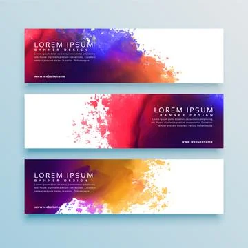 Vector abstract design banner web template. Set of Design Banner Web Template. Stock Illustration