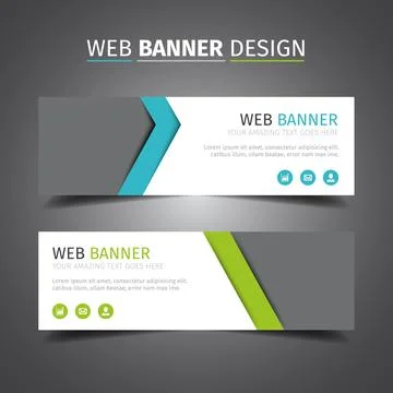 Vector abstract design banner web template. Set of Design Banner Web Template. Stock Illustration