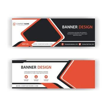 Vector abstract design banner web template. Set of Design Banner Web Template. Stock Illustration