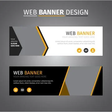 Vector abstract design banner web template. Set of Design Banner Web Template. Stock Illustration