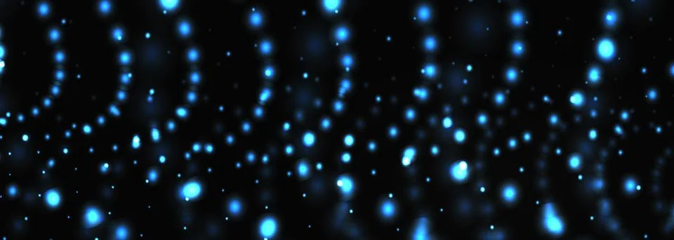 Vector abstract digital particle dot waves in dark blue colors isolated on black Stock Illustration