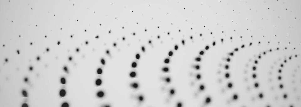 Vector abstract digital technology black particle dots on grey background. Stock Illustration