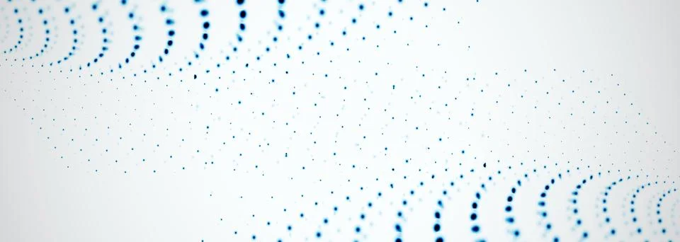 Vector abstract digital technology blue particle dots on white background. Stockillustratie