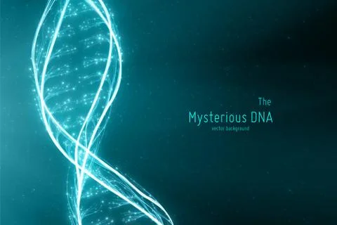 Vector abstract DNA double helix illustration. Mysterious source of life back Stock Illustration