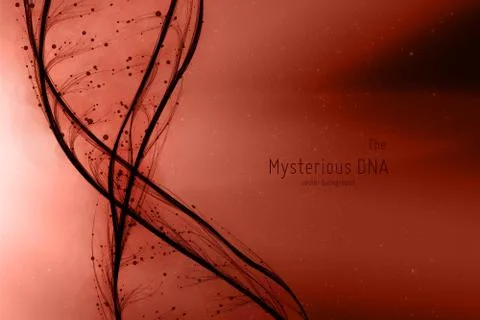 Vector abstract DNA double helix illustration. Mysterious source of life back Illustrazione stock