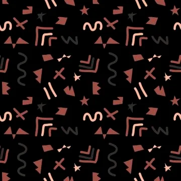 Vector abstract doodle lines seamless pattern. Hand drawn background. Stockillustratie