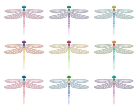 Vector abstract dragonfly symbols Stock Illustration