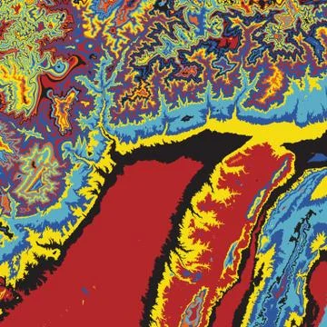 Vector abstract earth relief map. Generated conceptual elevation map. Isoline Stock Illustration