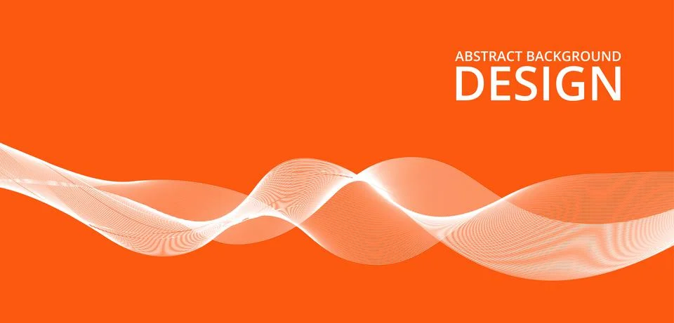 Vector abstract elegant wave design background with orange color Illustrazione stock