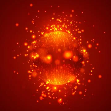 Vector abstract element with explosion, sphere and glow, a hurricane Illustrazione stock