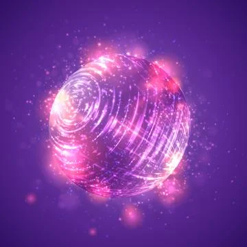 Vector abstract element with explosion, sphere and glow, a hurricane Stock Illustration