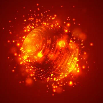 Vector abstract element with explosion, sphere and glow, a hurricane Stock Illustration