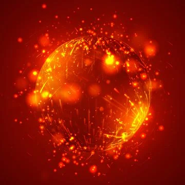 Vector abstract element with explosion, sphere and glow, a hurricane Stock Illustration