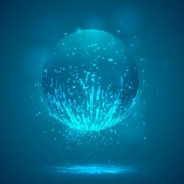 Vector abstract element with explosion, sphere and glow, a hurricane Stock Illustration