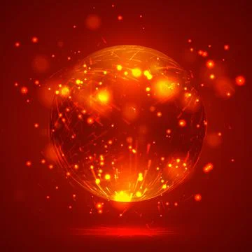 Vector abstract element with explosion, sphere and glow, a hurricane Illustrazione stock