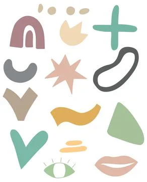 Vector abstract elements big set, hand drawn design 스톡 일러스트