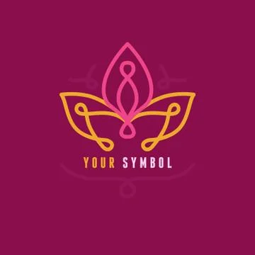 Vector abstract emblem - outline monogram Stock Illustration