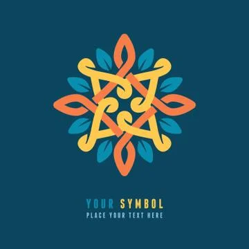 Vector abstract emblem - outline monogram Stock Illustration