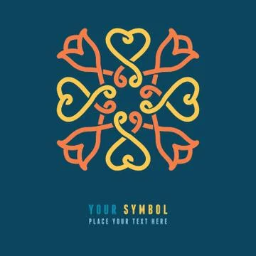 Vector abstract emblem - outline monogram Stock Illustration