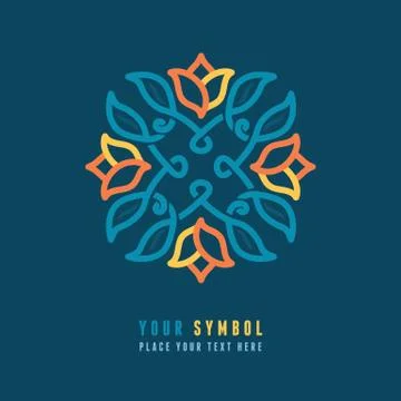 Vector abstract emblem - outline monogram Stock Illustration