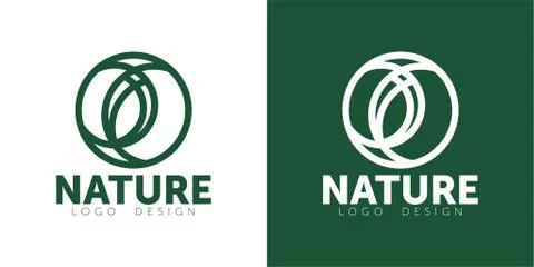 Vector abstract emblem - outline monogram - ecology sign and icons - logo design Stock Illustration