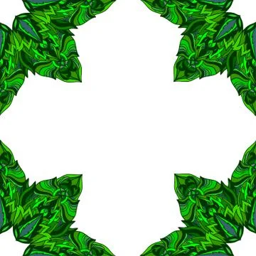 Vector abstract ethnic frame. Poster with hand drawn graphic design elements. Stock Illustration