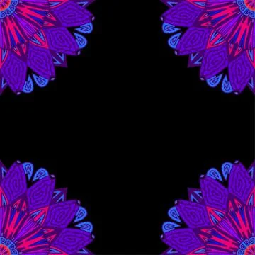 Vector abstract ethnic frame. Poster with hand drawn graphic design elements. イラスト素材