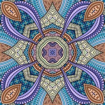 Vector abstract ethnic hand drawn seamless pattern Stockillustratie