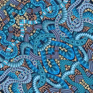 Vector abstract ethnic hand drawn background Stock Illustration