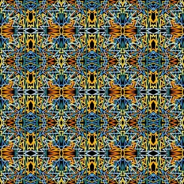 Vector abstract ethnic hand drawn seamless pattern Stock Illustration