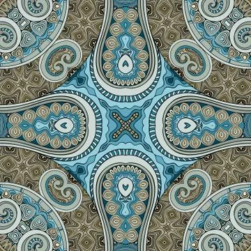Vector abstract ethnic hand drawn seamless pattern Illustrazione stock