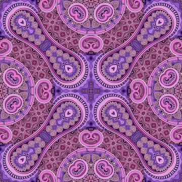 Vector abstract ethnic hand drawn seamless pattern Stock Illustration