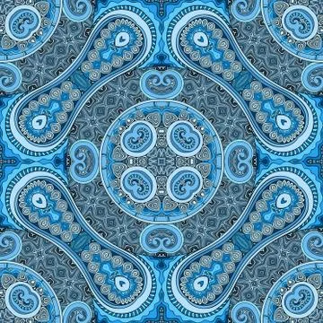 Vector abstract ethnic hand drawn seamless pattern Stock Illustration
