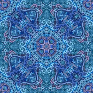 Vector abstract ethnic hand drawn seamless pattern Stock Illustration
