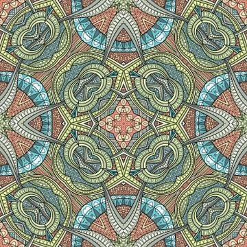 Vector abstract ethnic hand drawn seamless pattern Illustrazione stock