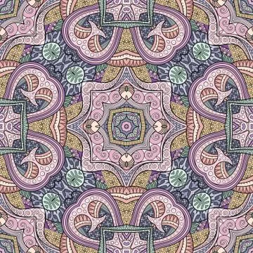 Vector abstract ethnic hand drawn seamless pattern Illustrazione stock